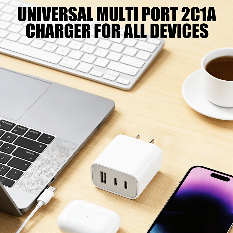 2c1a 3 port charger multi device 5v2a charging compact portable design   plug safe stable charging protection faster and smarter charging smart   for home office Product details 8
