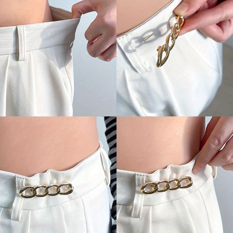 Lot De 16 Clips Ajusteurs De Taille Pour Pantalon - Métal, Réutilisables, Invisible, Inclut 4 Nœuds Papillon, Couleurs Or, Argent, Noir, Or Rose