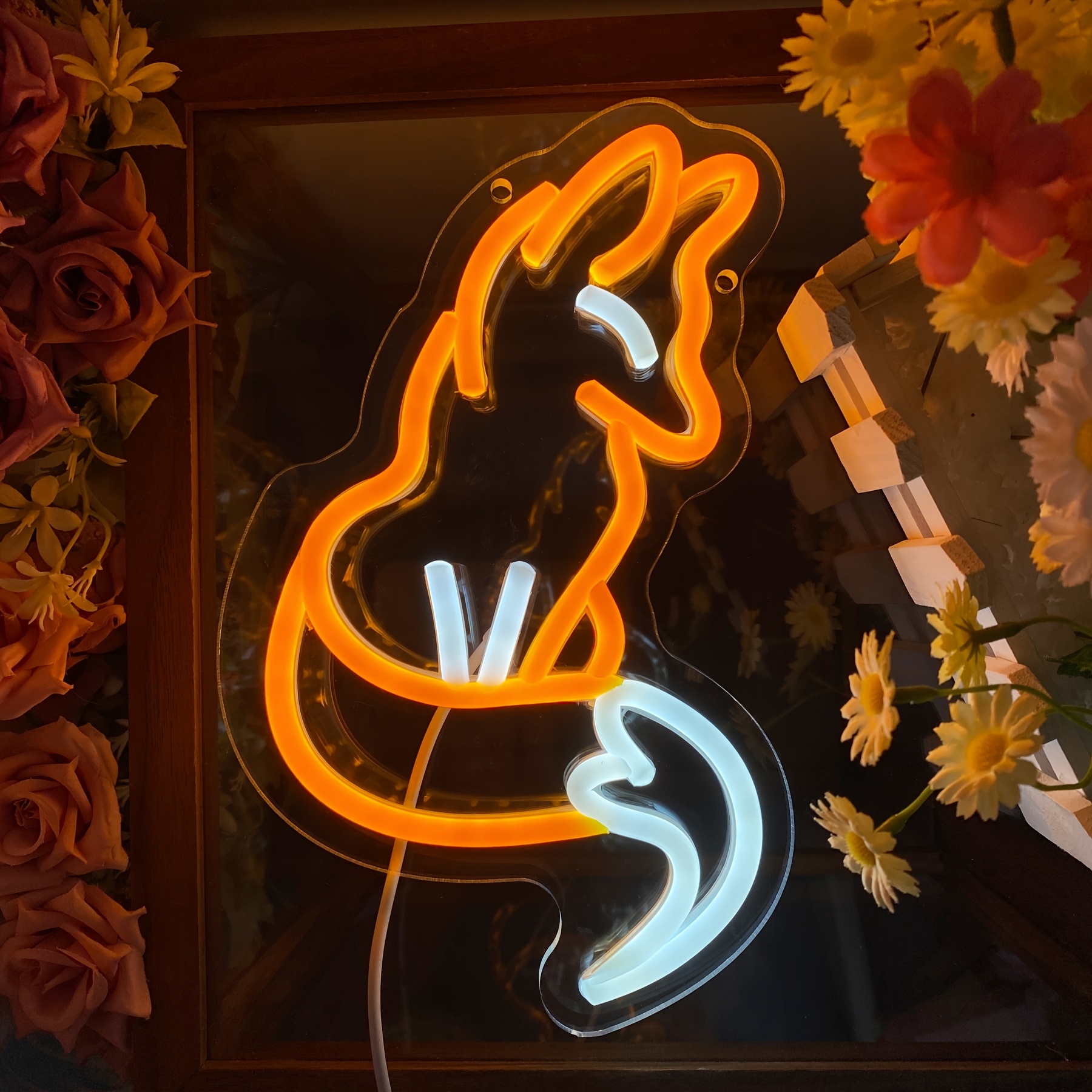 Image of Gozye Fox Neon Sign, Animal Neon Lights For Bedroom And Living Room Wall Decoration, Adjustable Led Neon Signs For Home, Beer Bar, Hotel, Party, Club, And Lighting