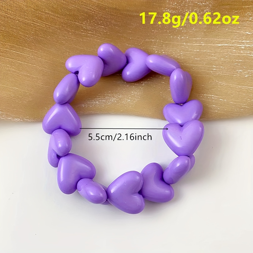 Heart Shaped Acrylic Bracelet for Women