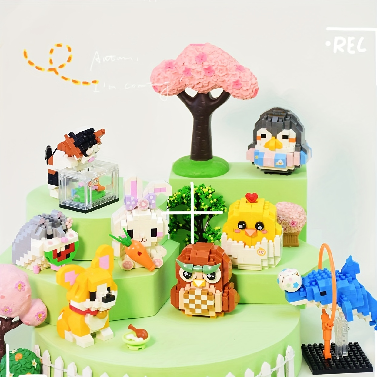 

Diy Cute Cartoon Building Blocks, Desktop Ornament Decoration