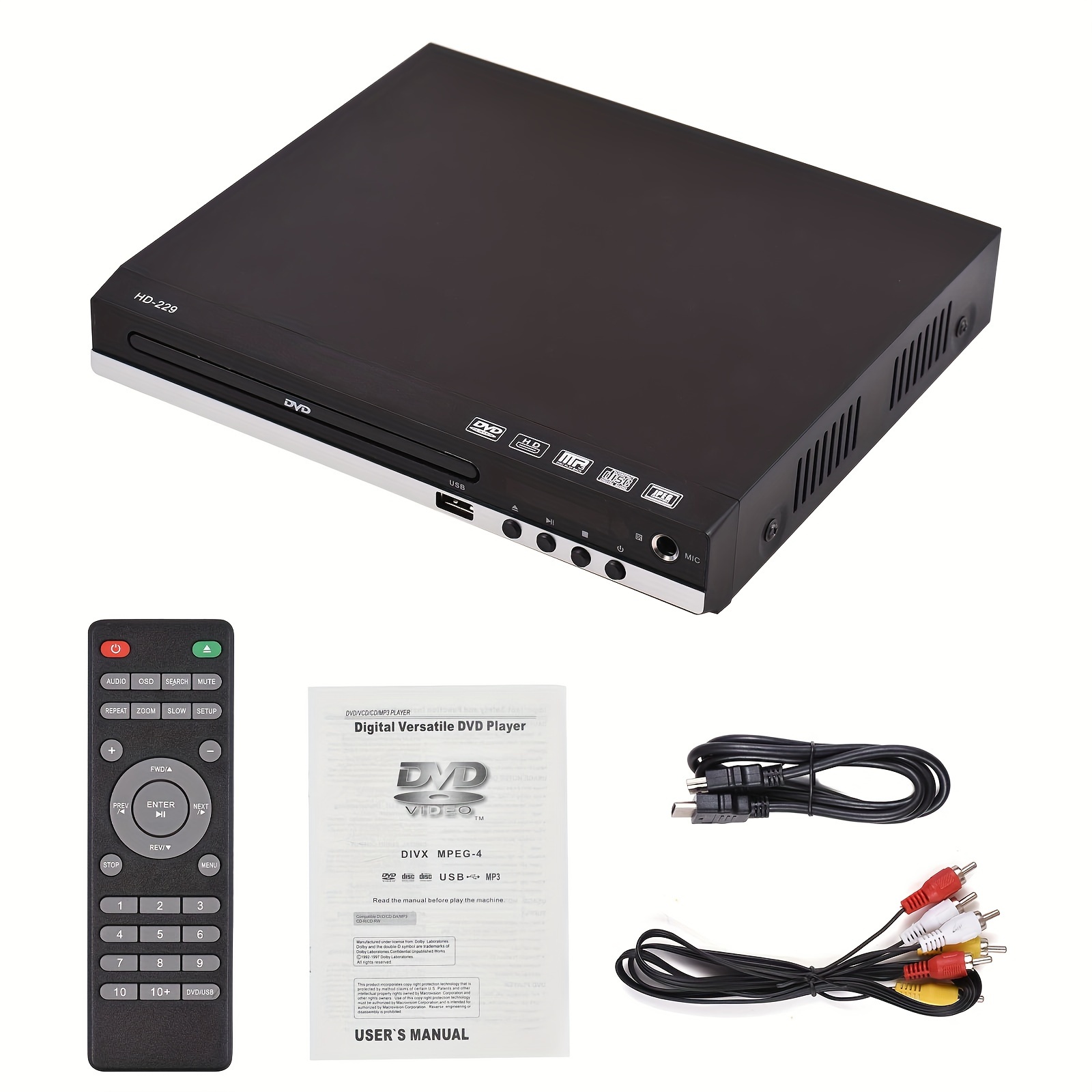 

Hd-229 Home Dvd Player Dvd Cd Disc Player Player U Disk Playback Hd Av Output With Remote Control