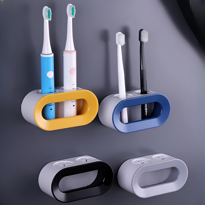 

Space-saving Wall-mounted Toothbrush Holder - Punch-free, Electric Toothbrush Organizer For Bathroom Decor