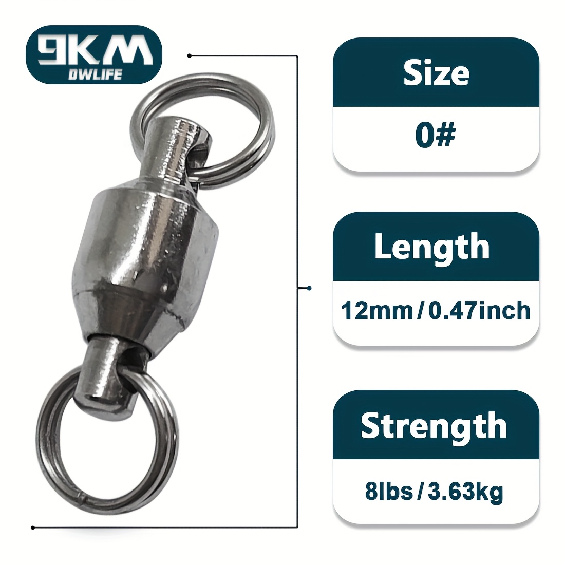 Image of 9km 20pcs Ball Bearing Swivels Fishing Stainless Steel Sea Fishing Freshwater Fishing Line Connector