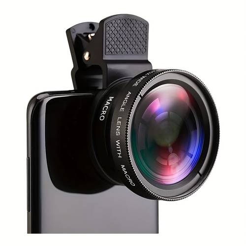 1 in 1 clip on cell phone camera lens kit 37mm 0 45 angle macro lens for smartphones 49uv angle and macro lens for photography