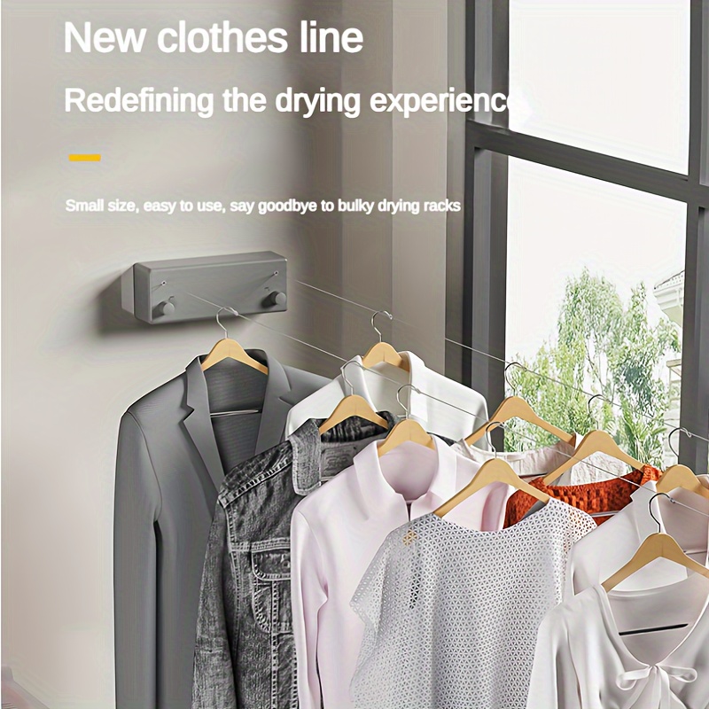 heavy duty retractable clothesline 165 35 stainless steel wire indoor outdoor use rust fade resistant ideal for towels quilts invisible rental balcony rope Product details 6