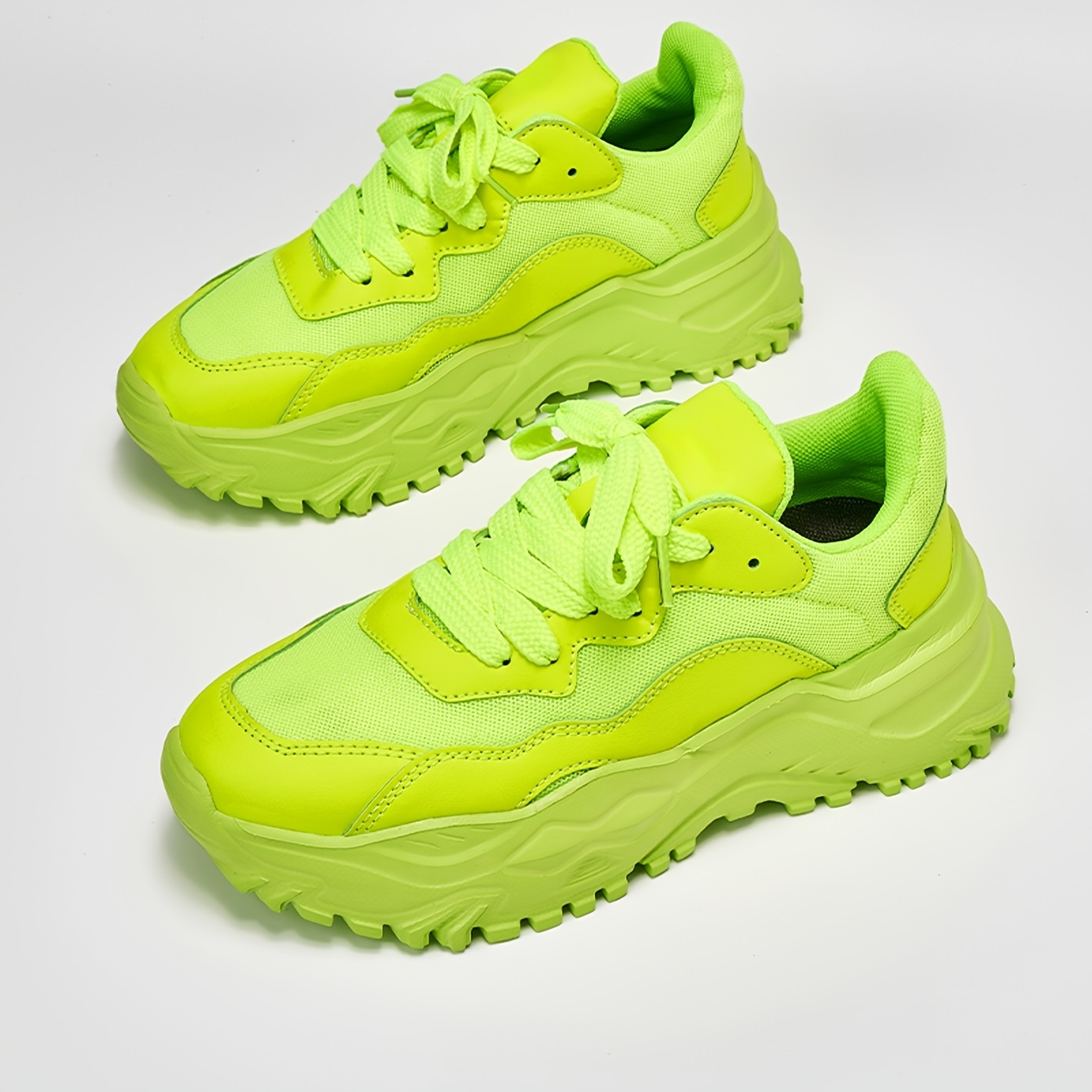 neon yellow sneakers sold on Temu United States