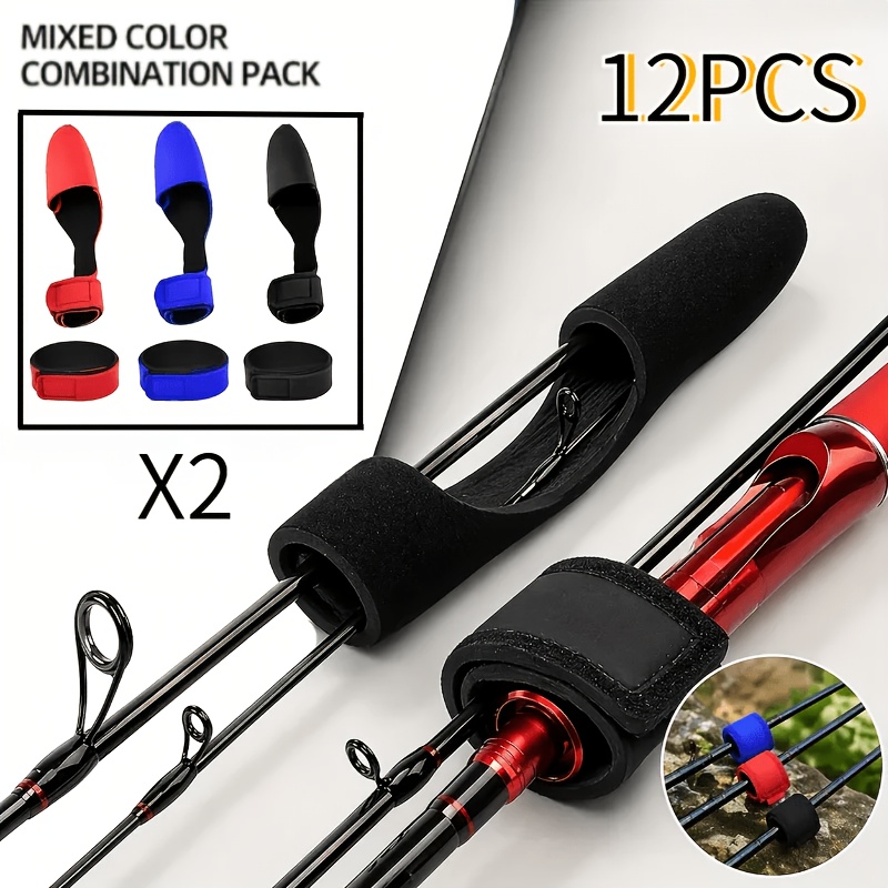 Image of 12pcs Fishing Rod Protectors, Flexible Rod Tip Covers And Line Winder, Safe Fishing Accessories