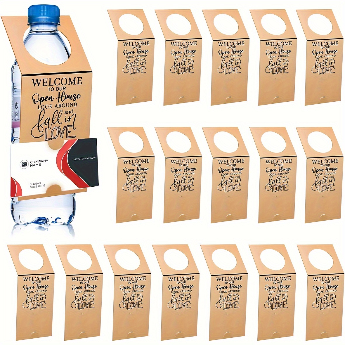 

50pcs Welcome To Our Bottle Hang Tag Bottle Bib Supplies For Real Estate Agent Favors Supplies