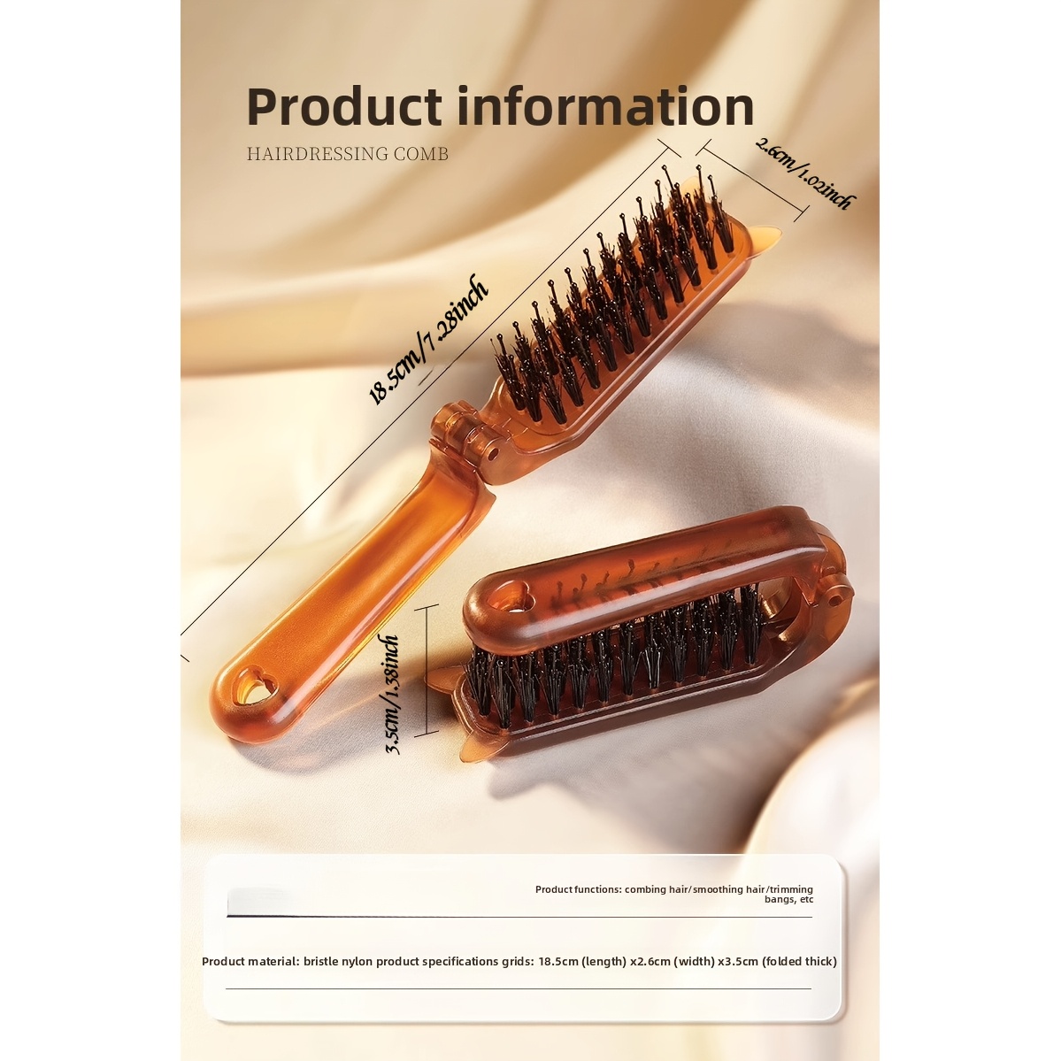 2pcs Soft Resilient Comb Set with Hair Tie