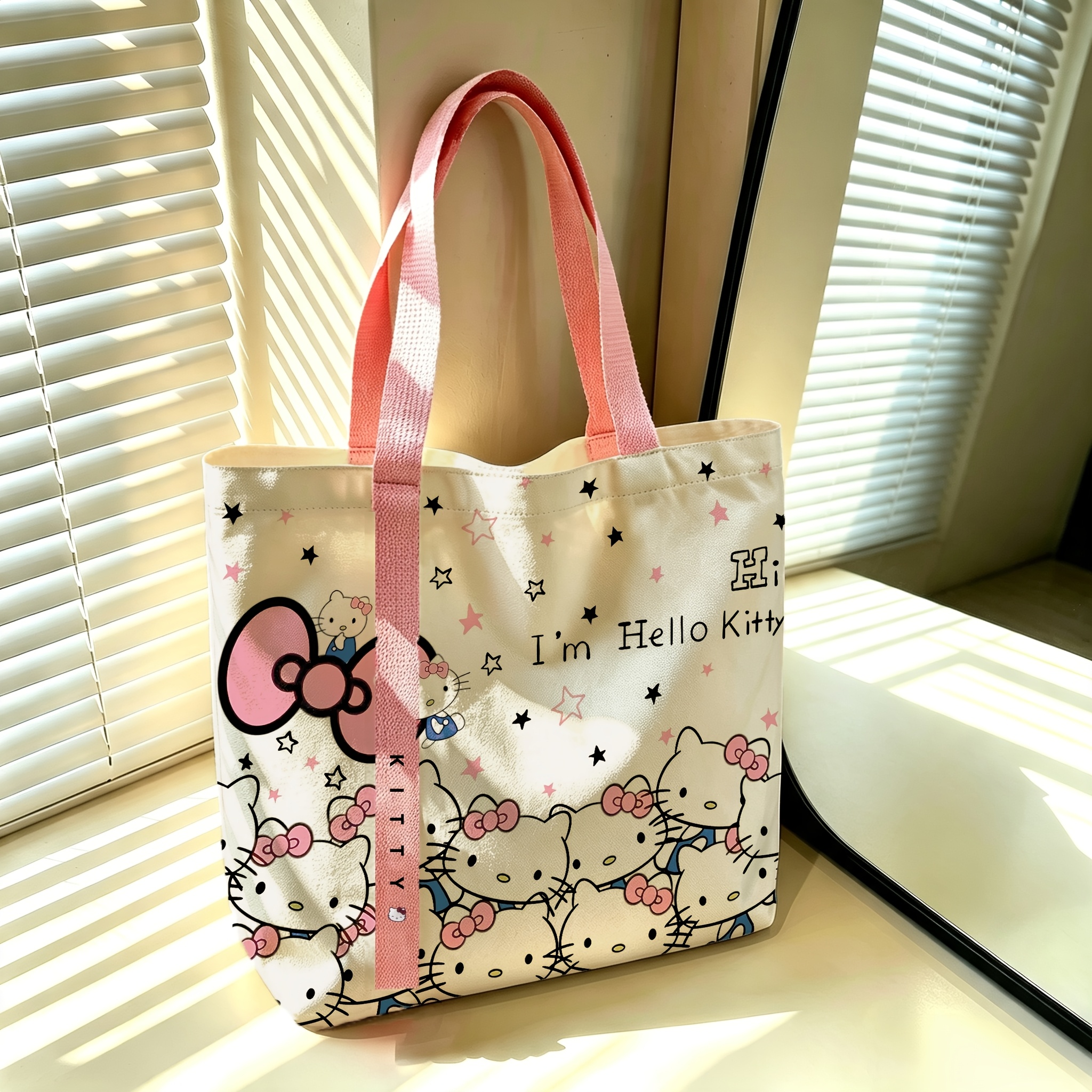 Image of New Hello Kitty Print Crossbody Bag With Kitty Strap And Zipper Closure, Y2k Style Shoulder Bag, Commuter Bag, Travel Bag, Suitable For Daily Use, Gift, Women's Fashion Tote Bag