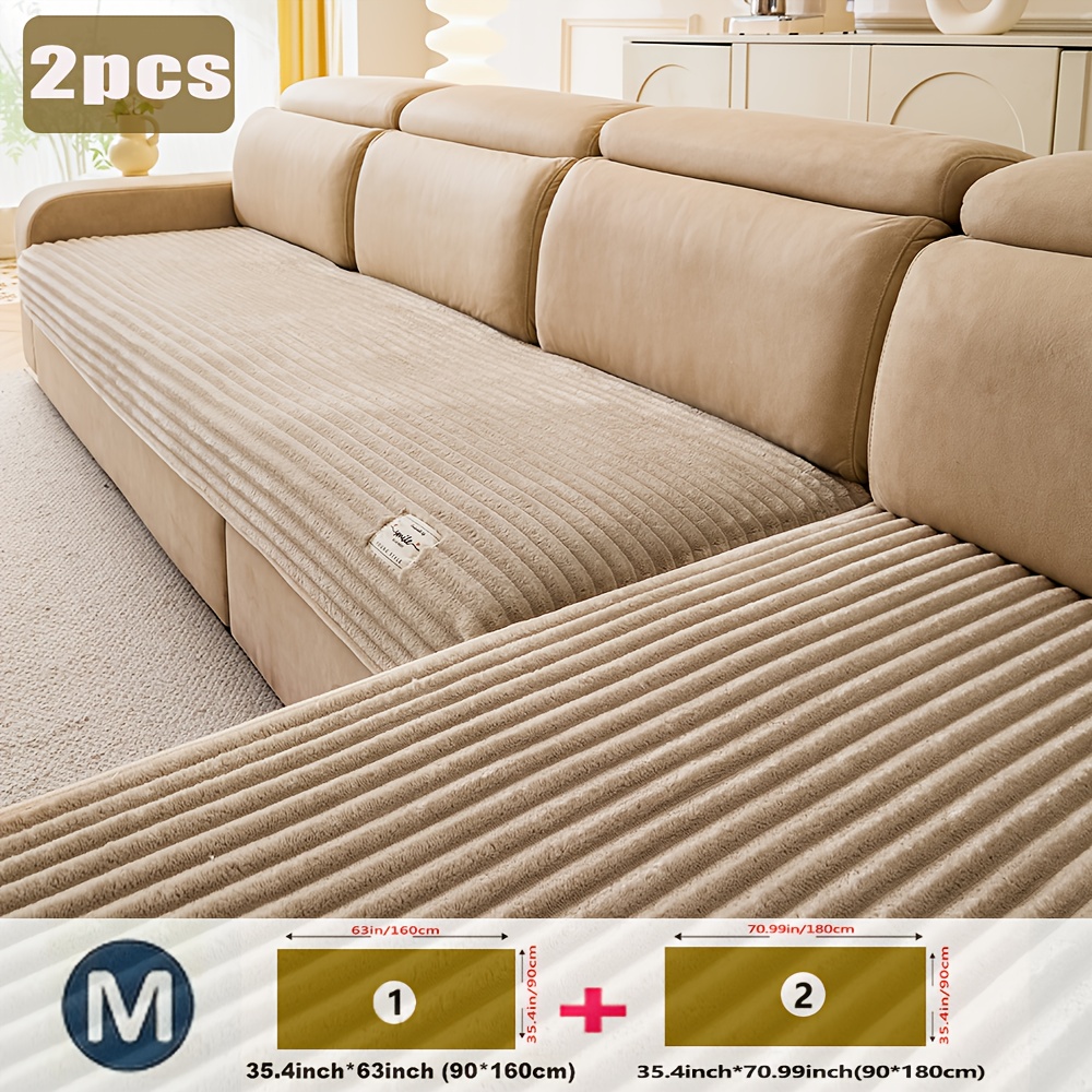 TEMU 2pcs Modern L-shaped Sofa Covers For Europe And Middle East, Decoration And Anti-slip, Thick Protective Cover, Suitable For Bedroom, Office,