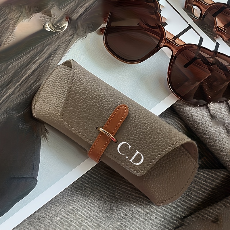 [customized]personalized Customized Name [portable Glasses Case] Texture Portable Glasses Case Eyeglasses Storage Pocket For Holiday Business