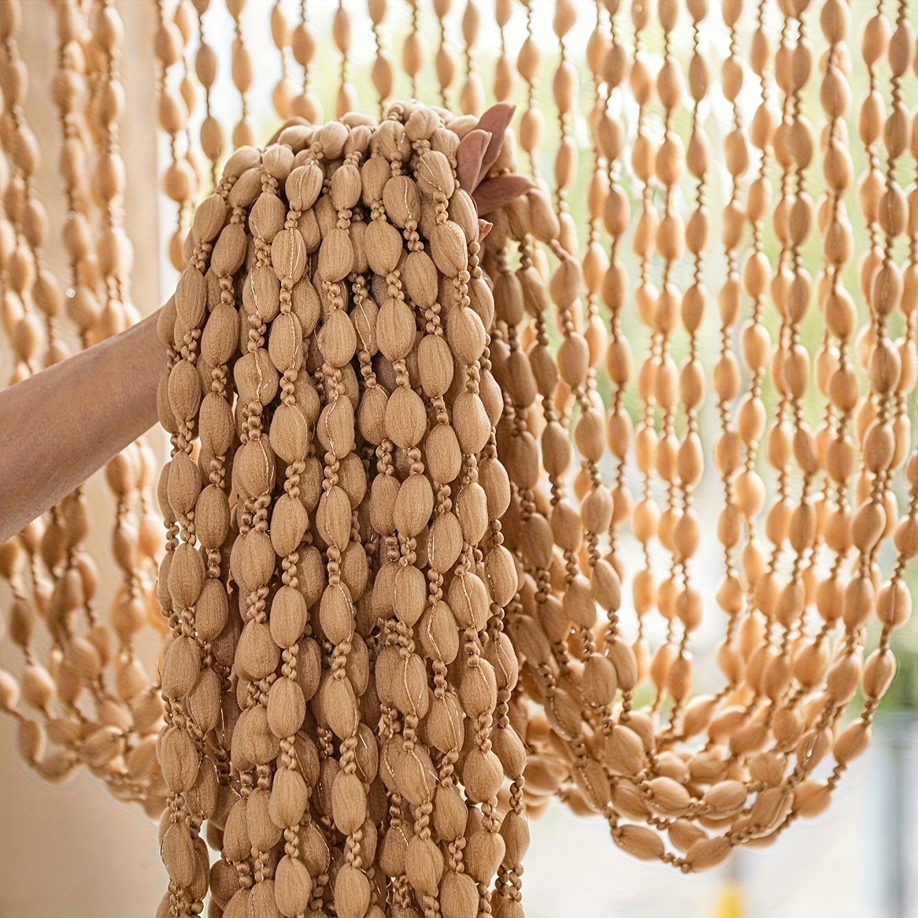 A Door Curtain Suitable For , Lantern Ball Curtain, White And Door Decorations, Tassel Rope Curtains, Suitable For Hotels, Weddings, Home Partitions, Doorways, Windows, An Elegant Atmosphere