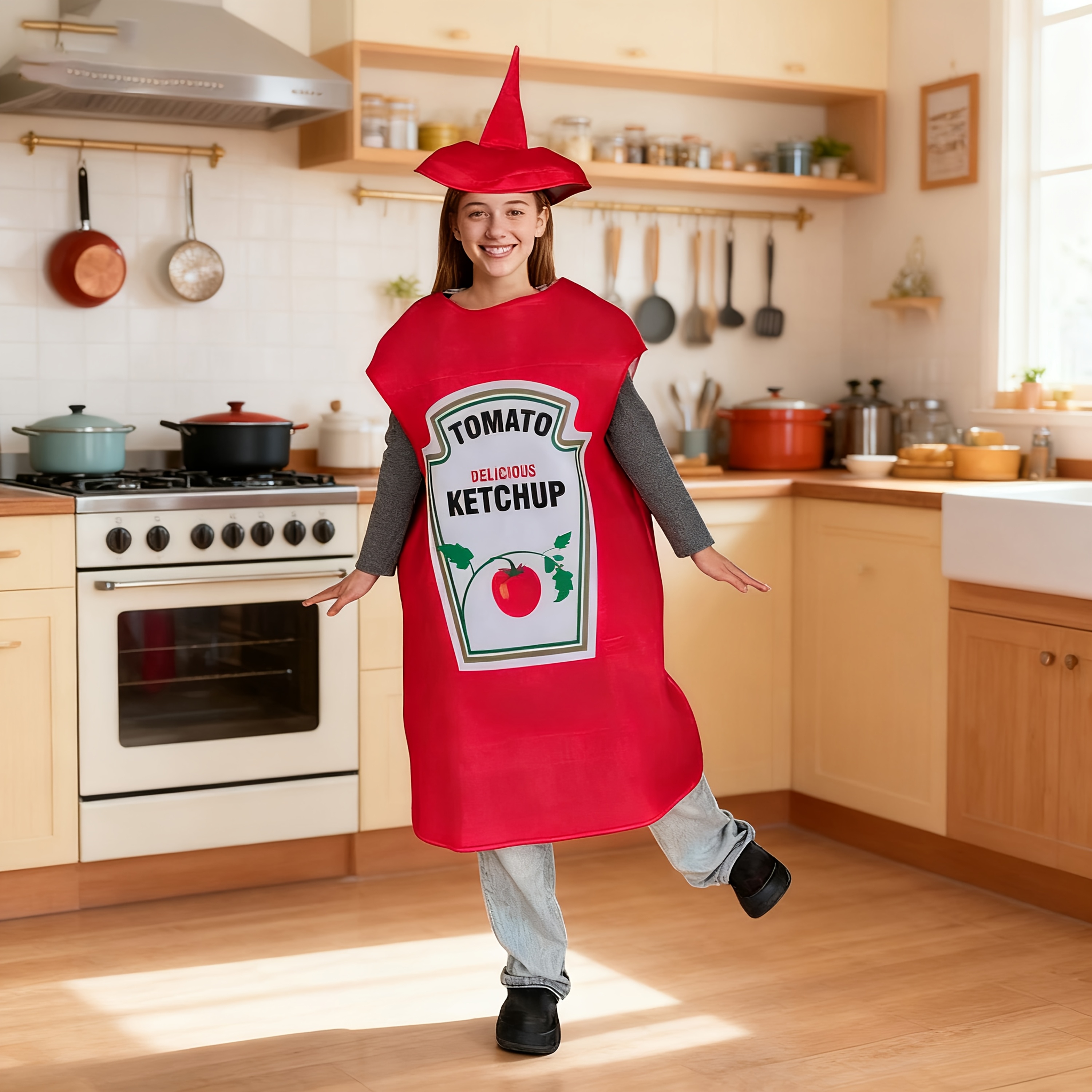 TEMU Halloween Tomato Sponge Costumes, Stage Performance Costumes, Props, Doll Costumes, Men's And Women's Dress Up Costumes