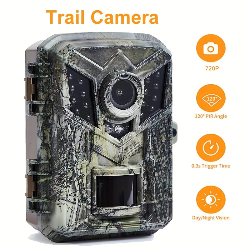 1pc Mini Trail Camera 720P, Hunting Camera with Night Vision Motion  Activated, Game Camera for Wildlife Monitoring, Monitor for Outdoor Gift