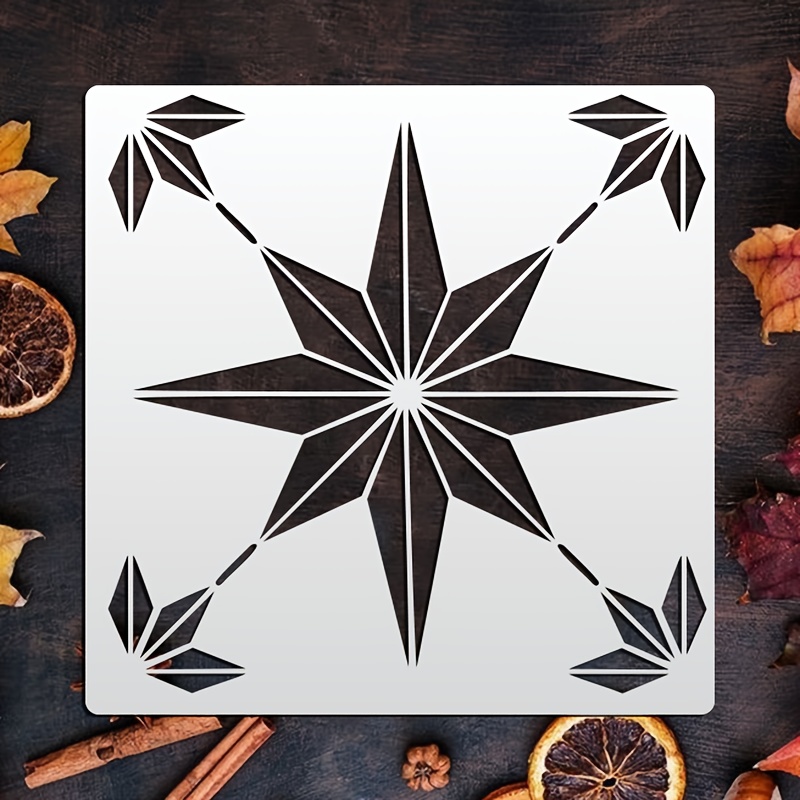 TEMU 1pc Of Art Stenciling Template, 8×8 Inches, Reusable And Washable Painting Stencil, Suitable For Home Decoration, Wall Decor, Floor Decoration,