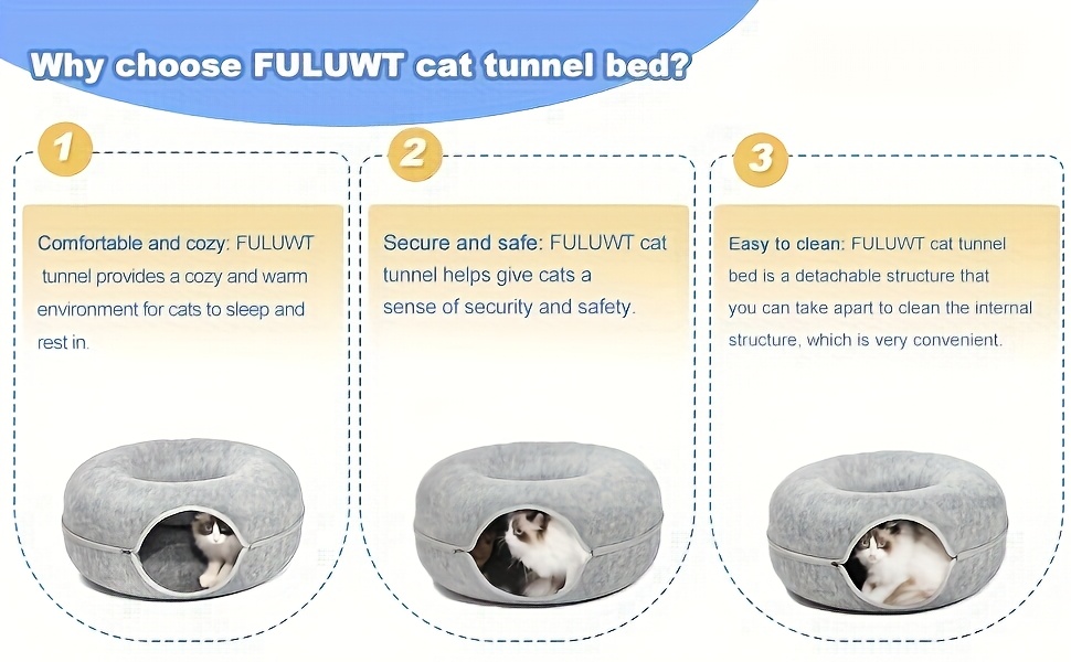 soft felt donut shaped cat bed with resin teeth washable plush hidden pet nest for all sizes scratching resting cozy   home decor cat furniture bed cozy cat bed washable felt bed Product details 3