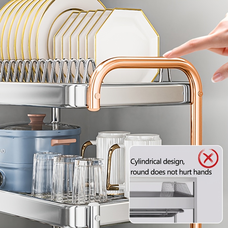 stainless steel kitchen organizer plates utensils with its space saving rust resistant design   modern kitchen countertops and daily home use Product details 0
