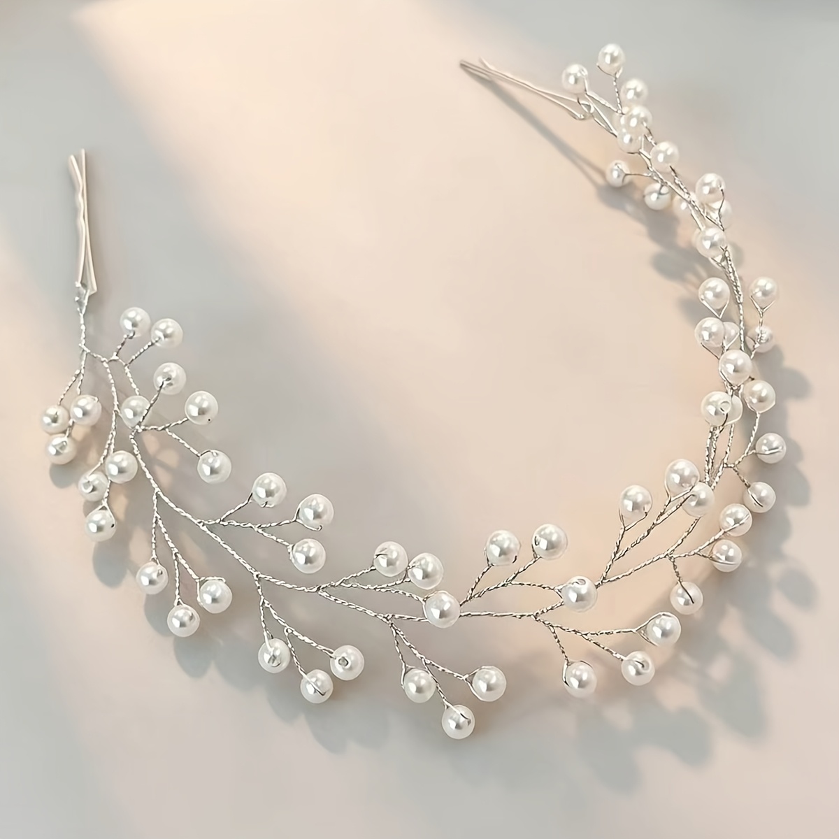 1 strand of elegant   braided vine   long hair accessory strip hairstyle additions suitable for brides   pearl and   decorated wedding hair additions extra long flexible headband suitable for weddings and  
