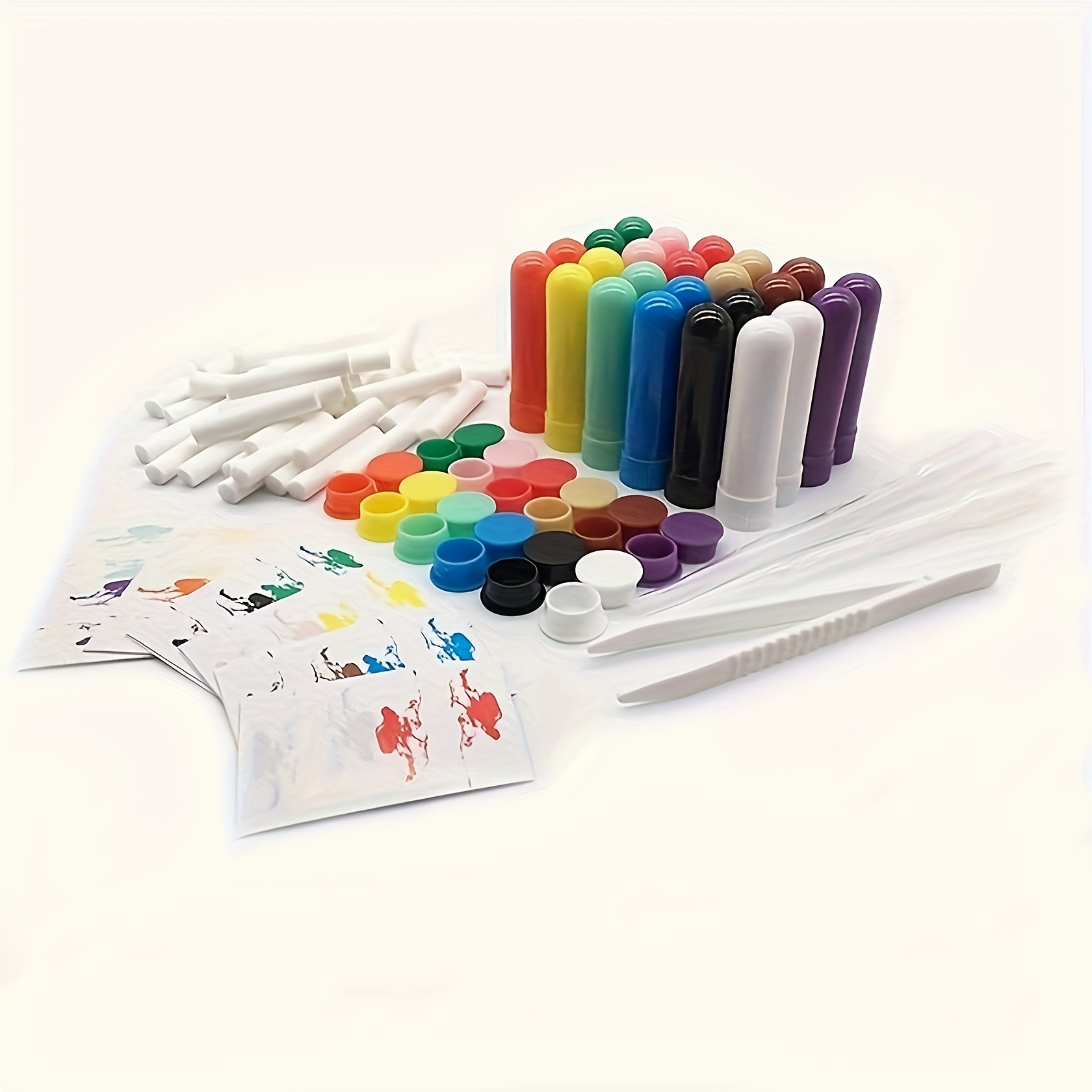 TEMU 24 Tubi per Inalatore Nasale Vuoti Colorati con 36 + 2 Contagocce + 1 Clip + 36 Etichette Adesive