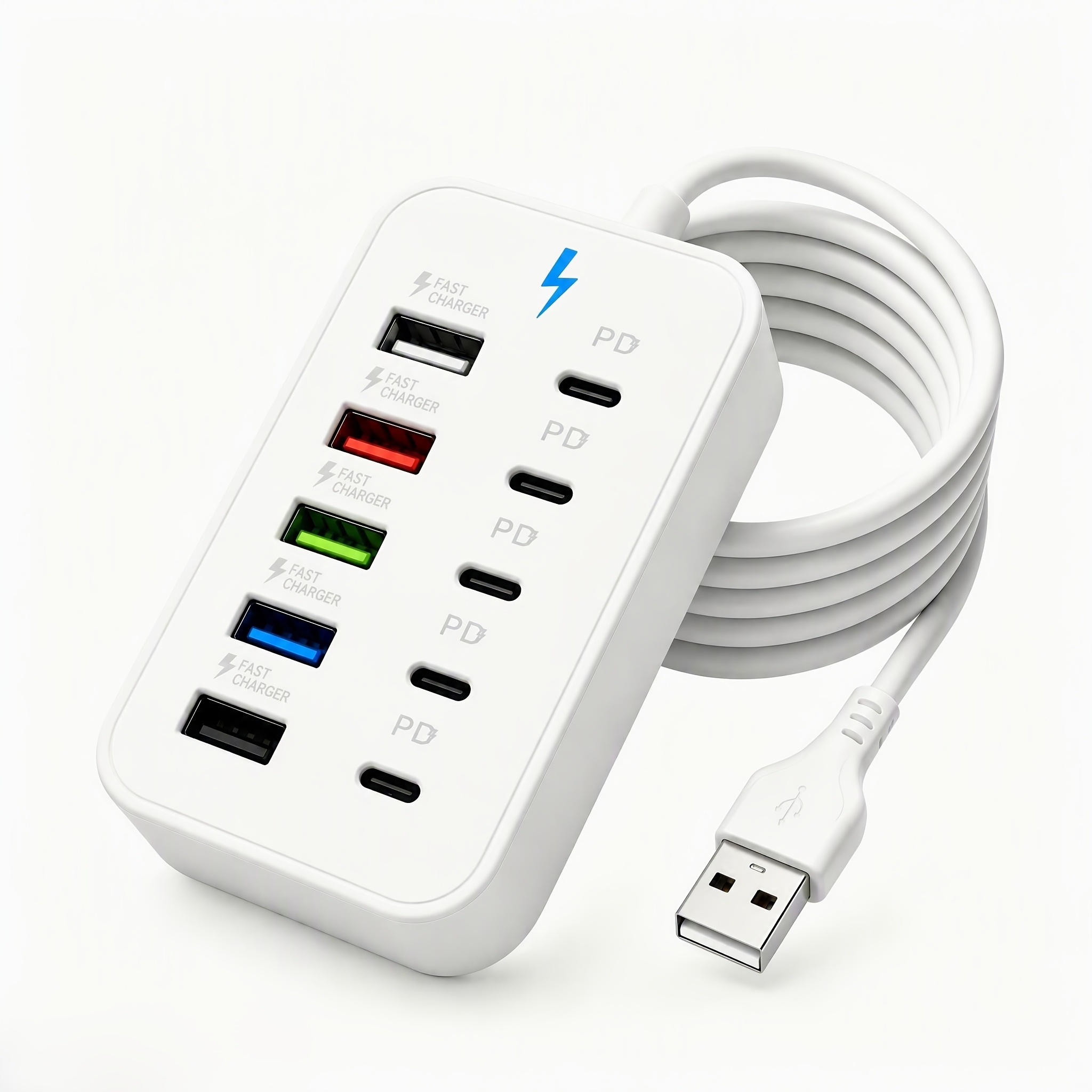 TEMU 2026 New -l10-in-1 With 5*type-c Pd + 5*usb-a Ports, Suitable For /multiple Devices, Power , , Charging, Power Adapter, A Must-have For Tech