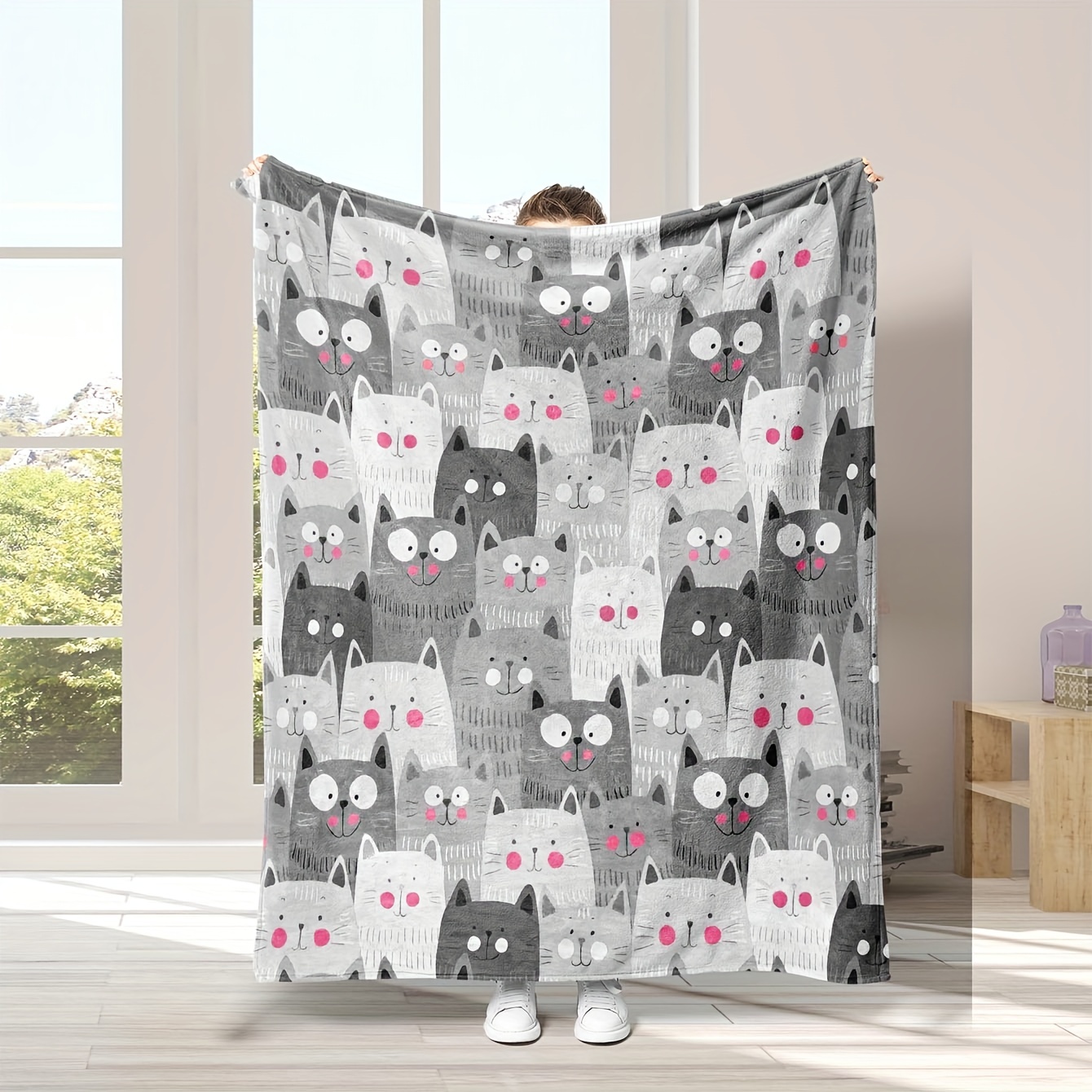 

& Cat Flannel Blanket - , -pill, For , Sofa, Bed, Decor, & -