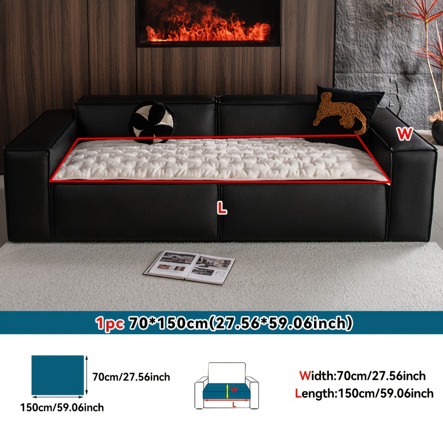 TEMU 1pc, Coussin de canapé en peluche épaisse, Bord surpiqûre, Décoration intérieure moderne, Lavable en machine, Convient aux canapés 2 places, 3
