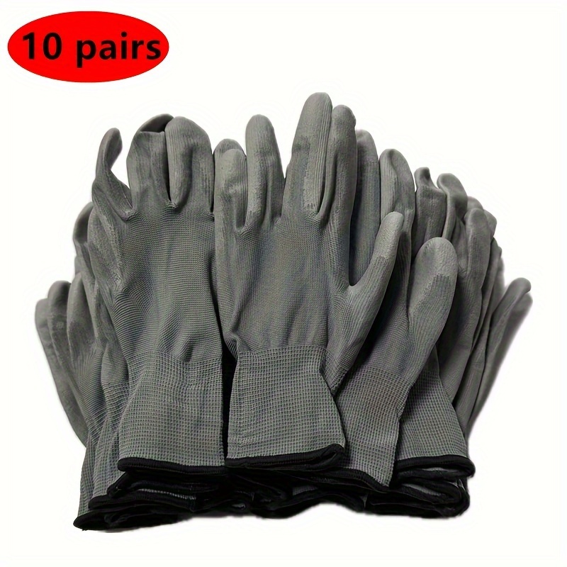 10 Pairs Work Gloves Black Ultra-Thin Safety Polyurethane Coated Nylon  Shell - Southern Collective Spirit Company