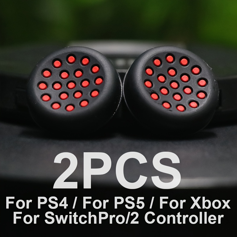 TEMU 2pcs Ergonomic Thumb Grips, Textured Anti-slip Easy Design Joystick Caps For Ps4/ps5, For Series, For Switch Pro 1/2 Controllers, Silicone