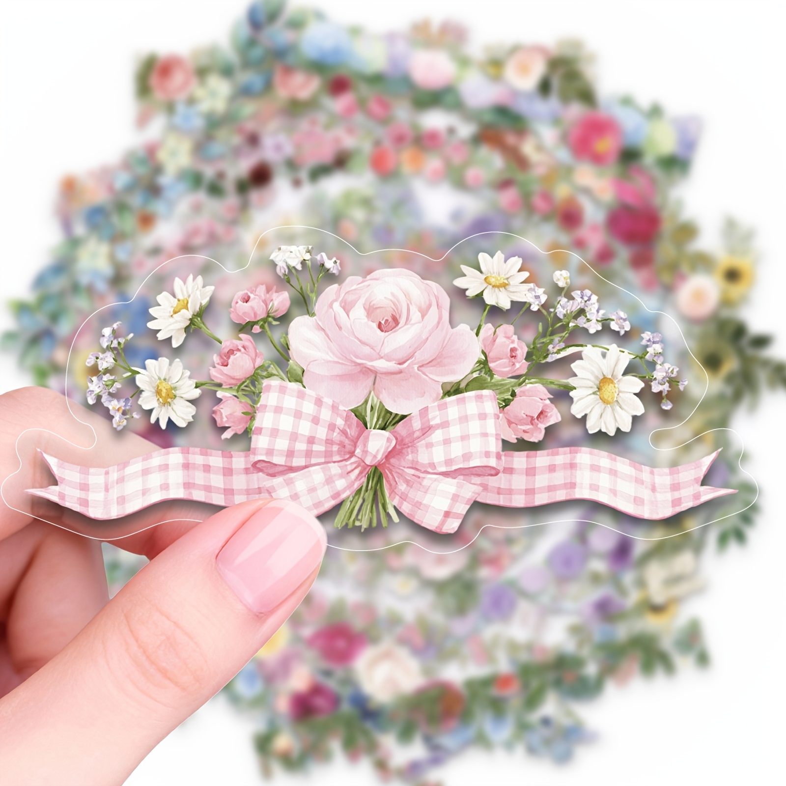 TEMU 50pcs Transparent Pet Ins Lace Stickers, Vintage Lace Border Decorative Decals, Suitable For Laptops, Tumblers, Phones, Journals, Scrapbooks,