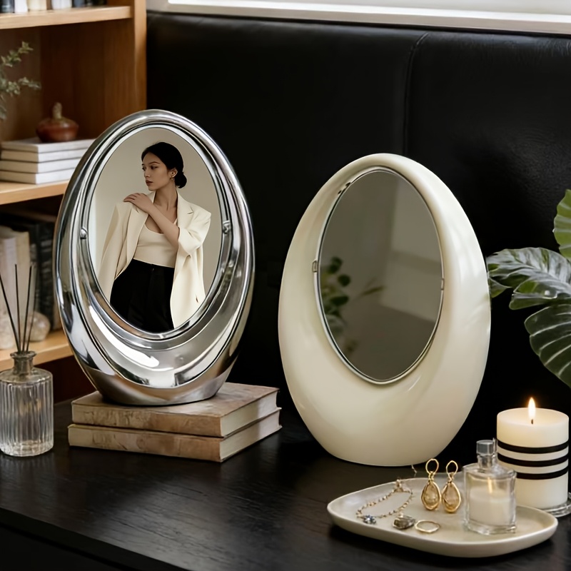 Oval Tabletop Dressing Mirror for Makeup