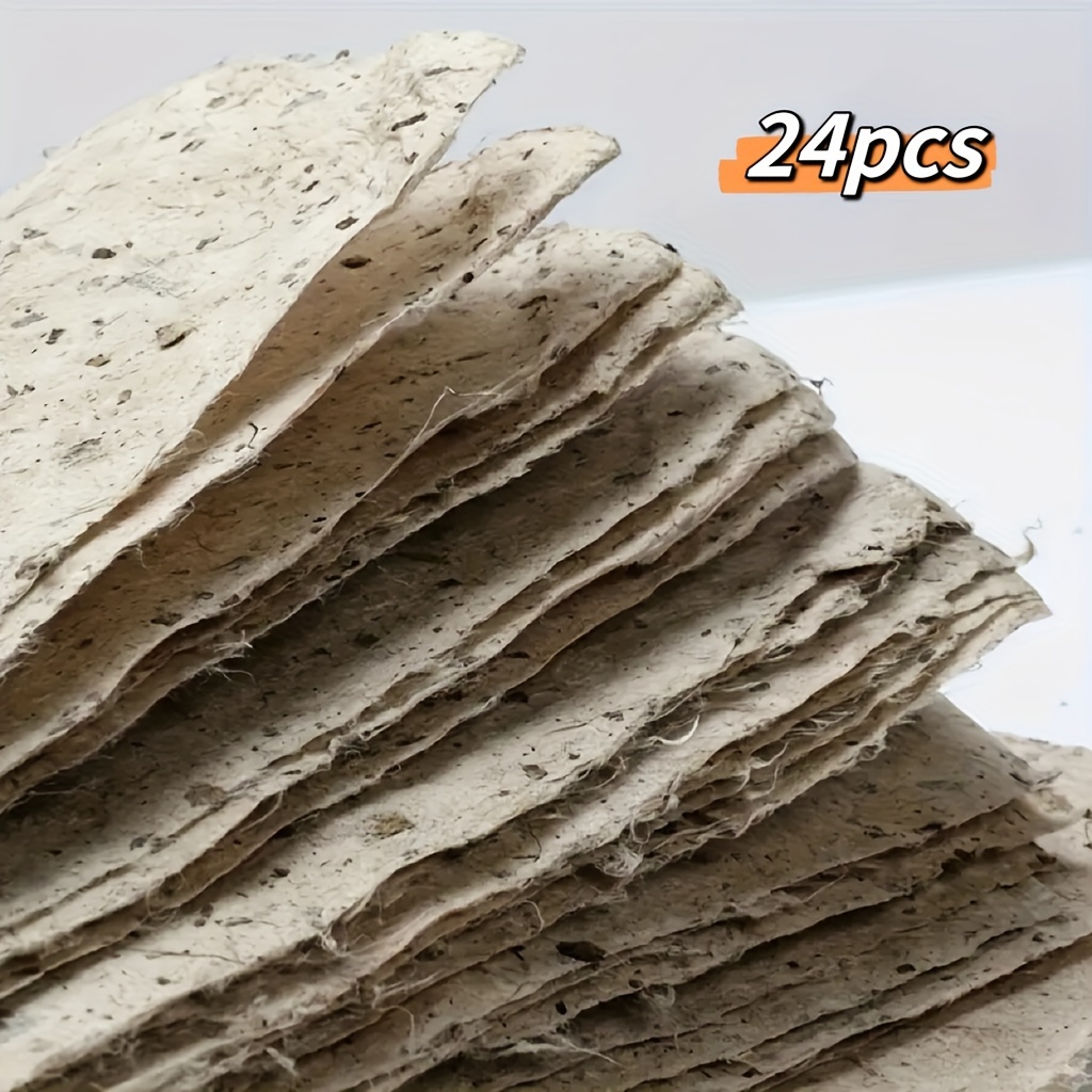Image of A Collection Of 12 Or 24 High-quality Handmade Bark Sheets, Perfect For Collage, Wrapping Gifts, Watercolor Painting, Calligraphy, Crafting, Journaling, Woodworking, And Art Supplies And Tools