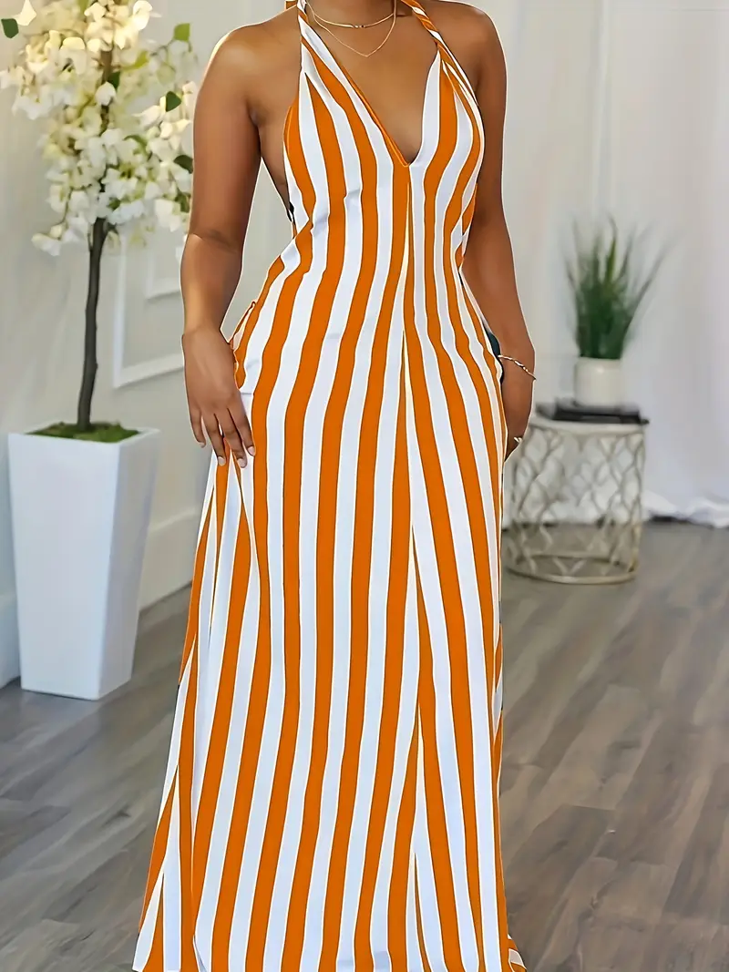 plus size womens elegant v neck halter neck tie front dress - Temu Finland plus size womens elegant v neck halter neck tie front dress - Temu Finland