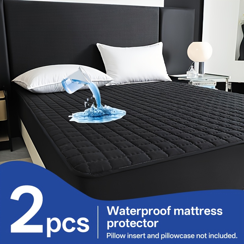 TEMU 2pcs Waterproof Mattress Protectors, Soft Comfortable Breathable Machine Washable 360 Degree Fully Enclosed Elastic Anti-slip Design, Suitable