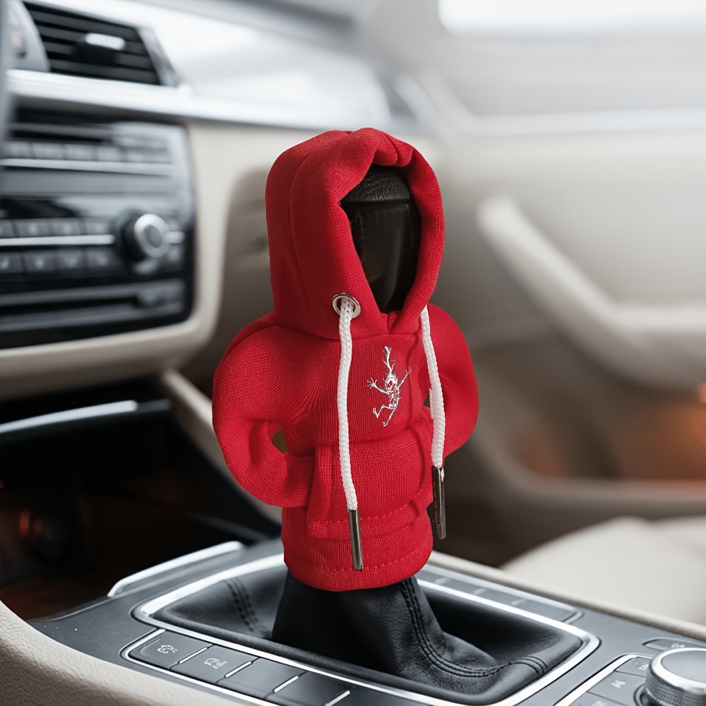 TEMU 1pc Lightning Man Hand Rest Grip Cover, Mini Car Gear Shifter Pullover Sweater - Fashionable Car Interior Design Accessory, For Halloween,