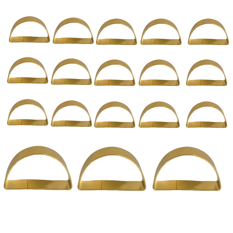 E-shop Goldene Halbkreis Serviettenringe Set 8/12/18, Metall Serviettenringe Halter, Verwendung für Herbst Thanksgiving, Weihnachten, Hochzeiten, ,