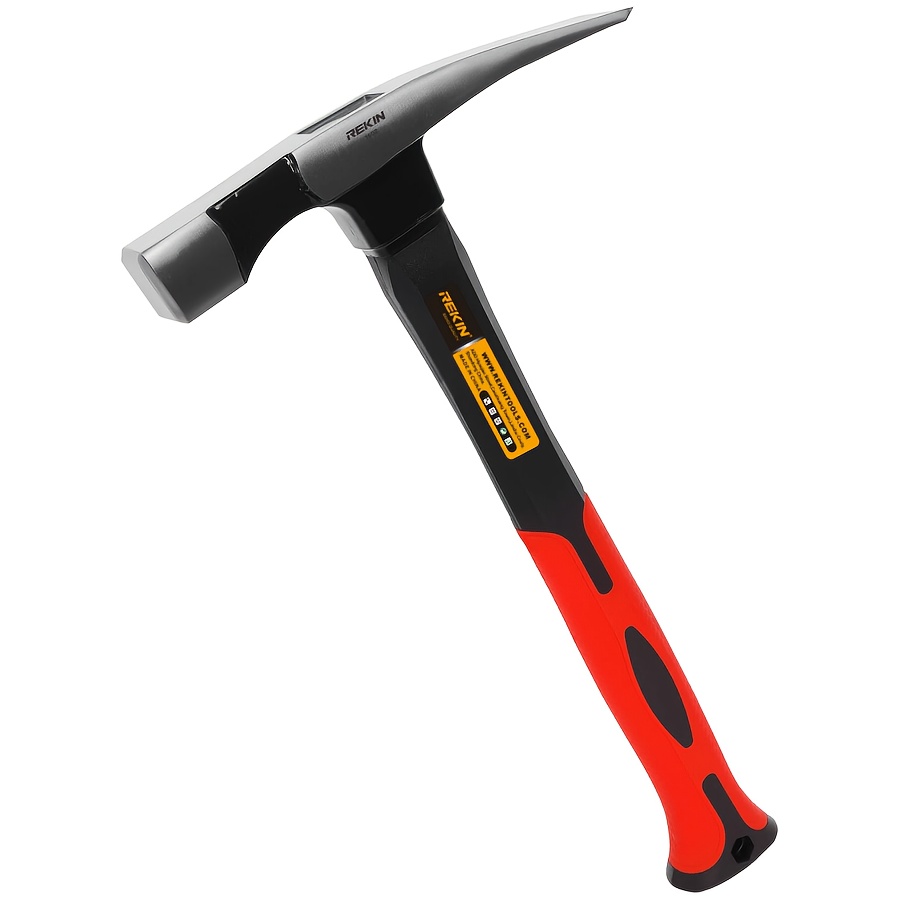Image of Bricklaying Hammer Masonry Hammer - 16oz Masonry Tool With Steel Construction And Shock Absorbing Handle For Bricklaying, , Outdoor Archaeological Digging, Exploration, Industrial.