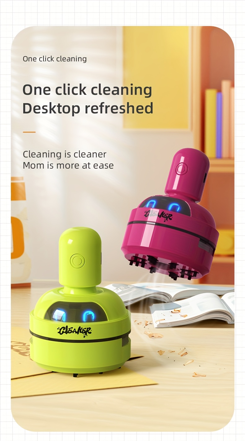 electric mini vacuum cleaner with usb charging rechargeable battery compact desktop cleaner for office   durable plastic no power needed     suction Product details 0