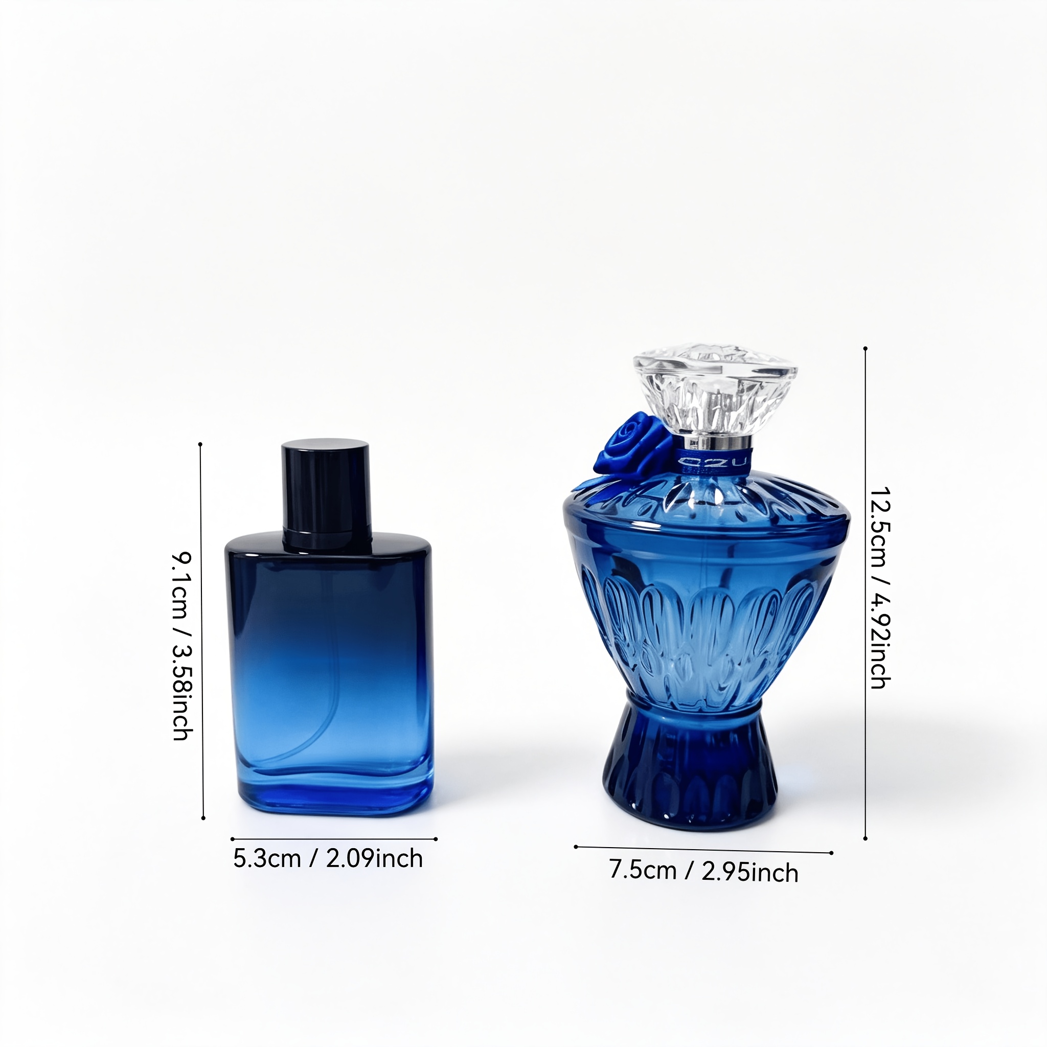 Image of 2pcs Citrus Spicy Men Perfume Set Black Blue Perfume And Blue Gem Perfume Citrus Spicy Floral And Citrus Spicy Resin Notes For Daily Commuting Dating Holiday Gift Concentration 5 To 15 Percent