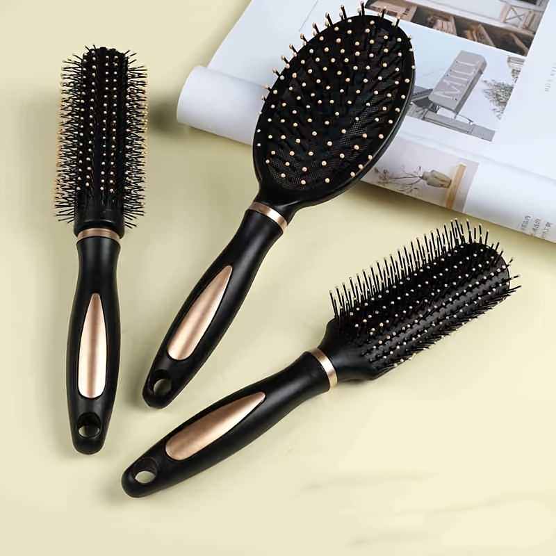 

1pc Hairdressing Comb, Detangling Hair Comb, Oval Shaped Air Cushion Comb, Round Curling Hair Brush