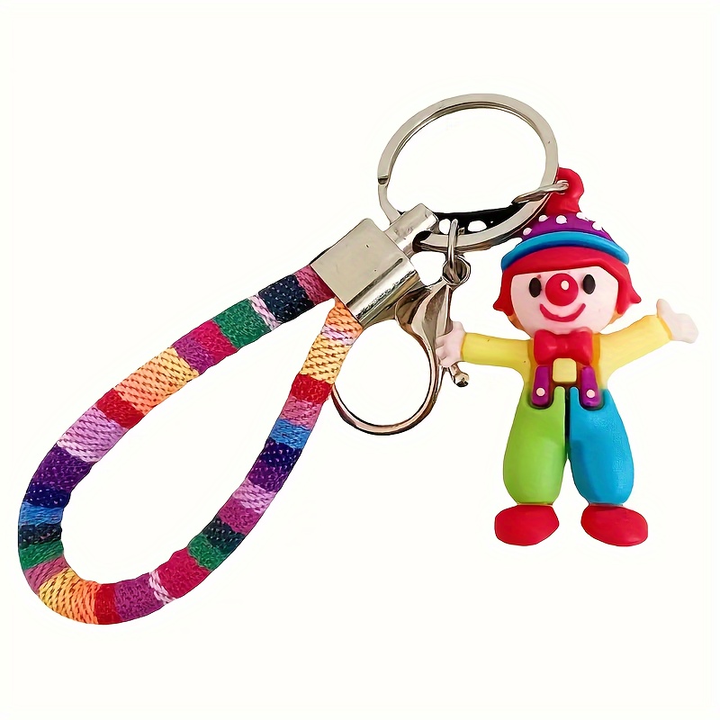 

One, Cute Clown Keychain, Circus Carnival Prize, Car Accessories, Bag Pendant, Birthday Gift, Easter Gift Basket Decoration