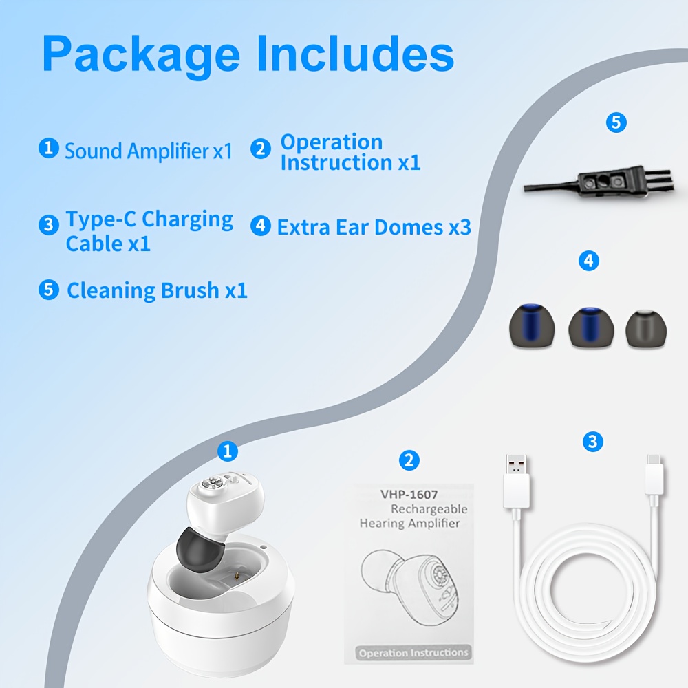 Rechargeable Hearing Amplifier with Charging - Invisible In-Ear Sound Enhancer, Adjustable Volume Control & Long Battery Life Suitable for Daily Use, Outdoor, Family Gatherings - Low-Voltage for s & Seniors