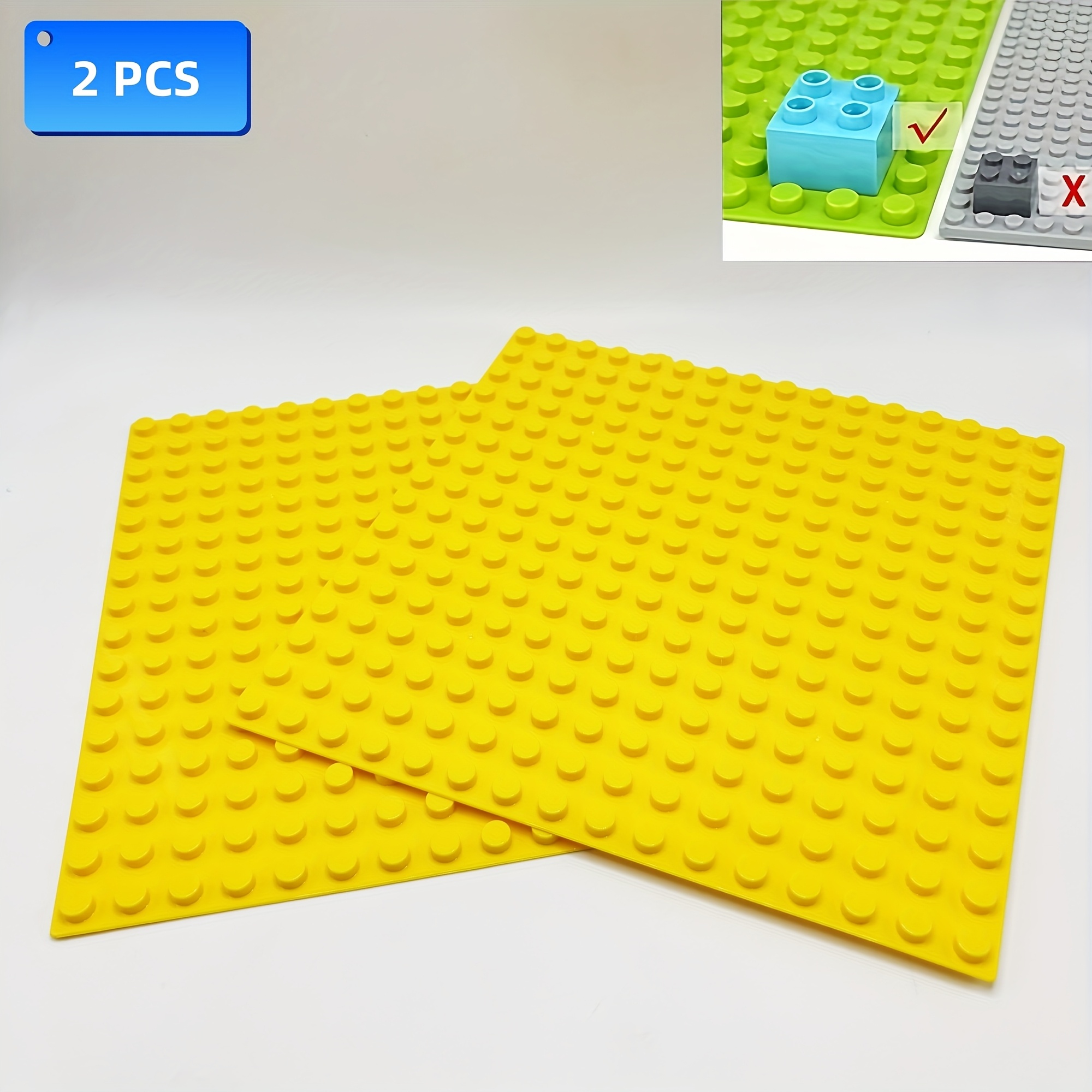 2pcs Large Particle Baseplate 16 x 16 Dot Building Blocks Baseplate