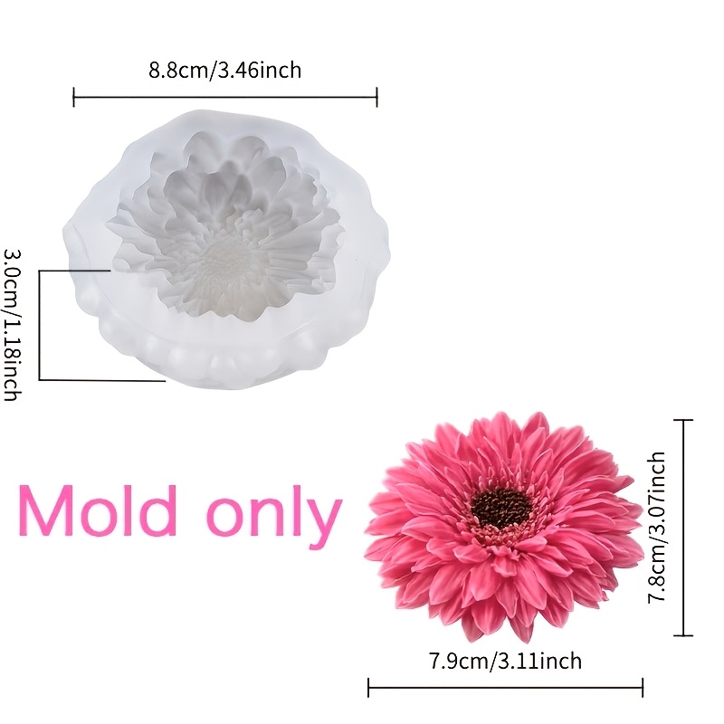 E-shop 3D Afrikanische Gänseblümchen Silikonform Typ Aromatherapie Kerze Gips Harz Dekorative Form Handgefertigt Epoxid Desktop Ornamente Souvenirs