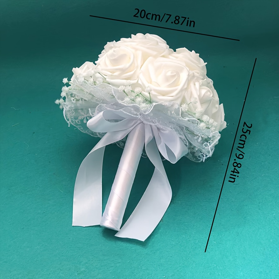artificial roses bouquet wedding engagement Temu