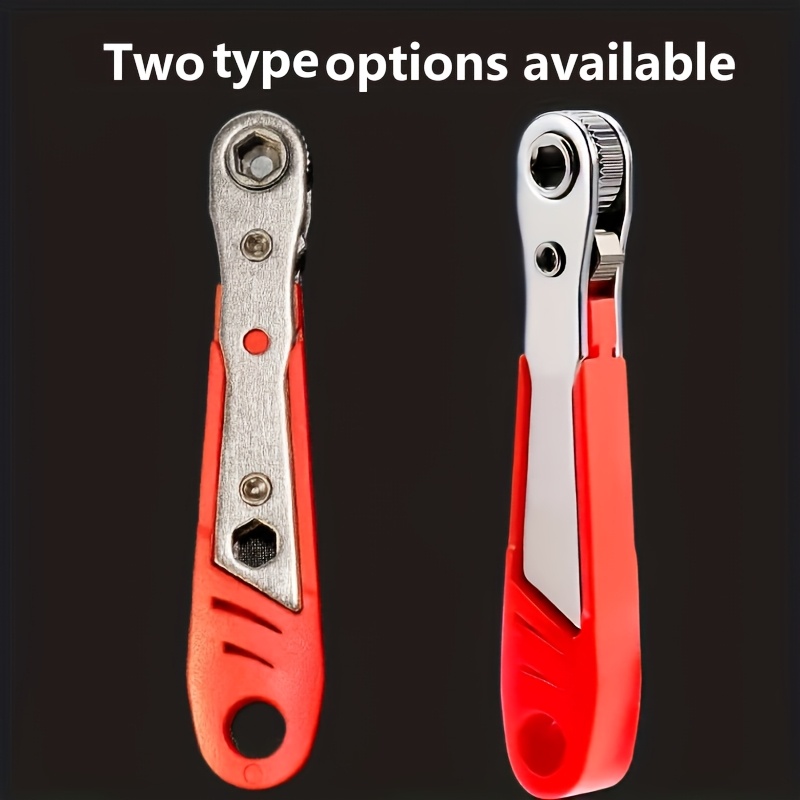 TEMU 1-pack Red Ratchet Screwdriver – Features A Narrow-space Ratchet Handle For /reverse Operation In 5 Time Periods, With -angle Bent Design And