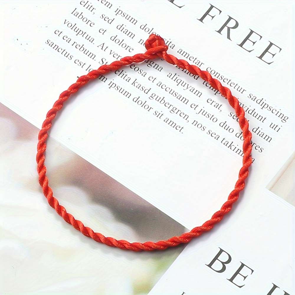 Red String Woven Bracelet Lucky Bead Bangle
