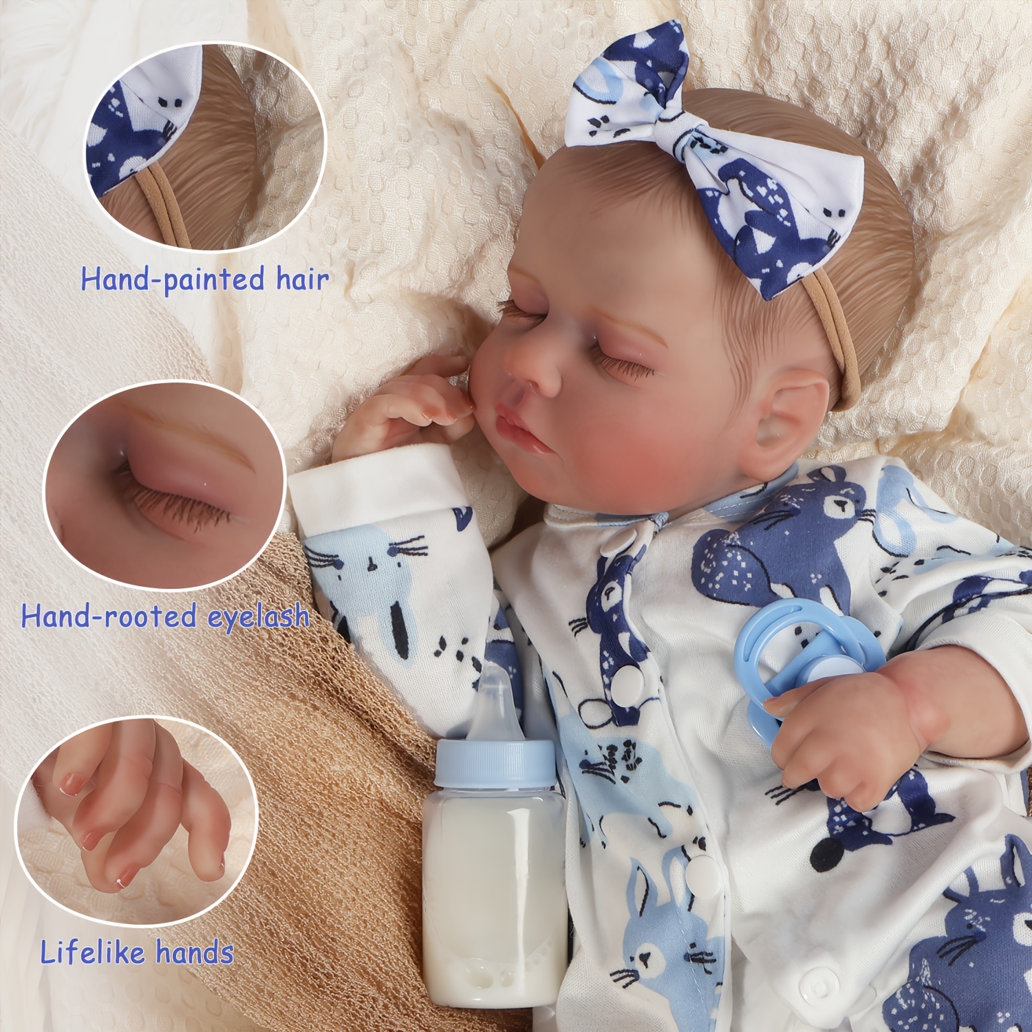realistic   doll 18 inches 45cm baby body realistic   lifelike baby doll halloween christmas gift suitable for children aged 3 and above doll only no accessories
