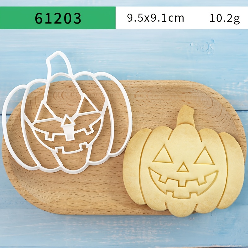 TEMU 1 stampo per biscotti a forma di zucca 3D per Halloween, per decorazioni con glasse, decorazioni per dei Morti, dolcetti di Halloween